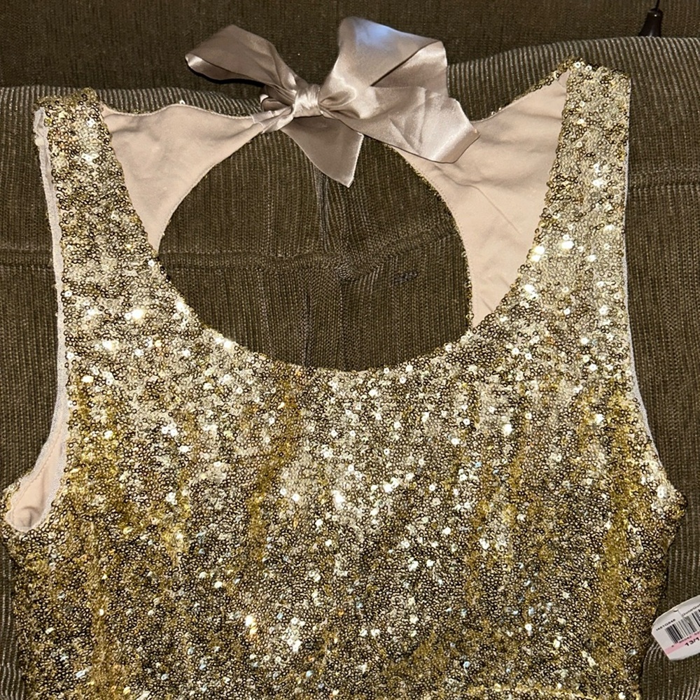 Gold glitter new formal dress size 13/14